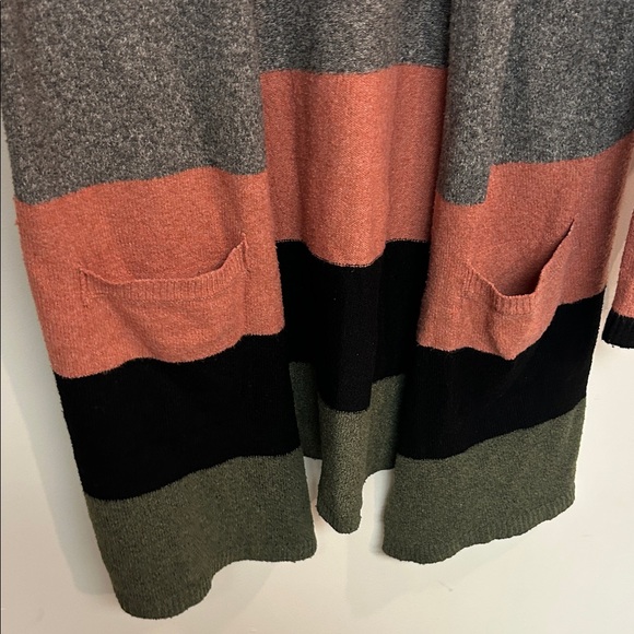 SO Women's Colorblock Cardigan - Black, Green, Pink, Orange - Picture 3 of 6
